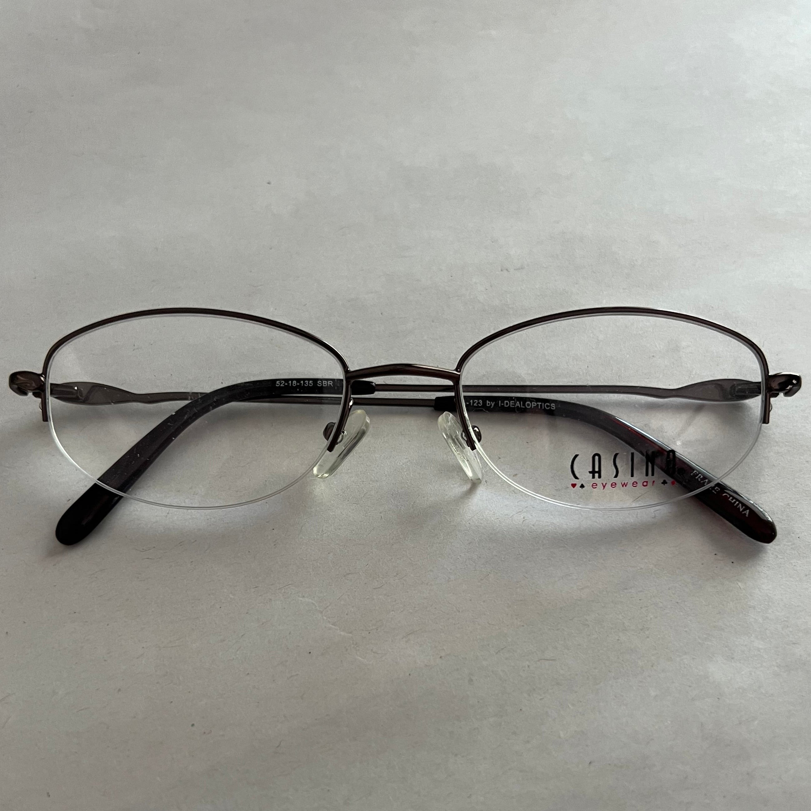 Women's Casino Eyewear A-123 Satin Brown (Includes Single Vision Polycarbonate Lens)