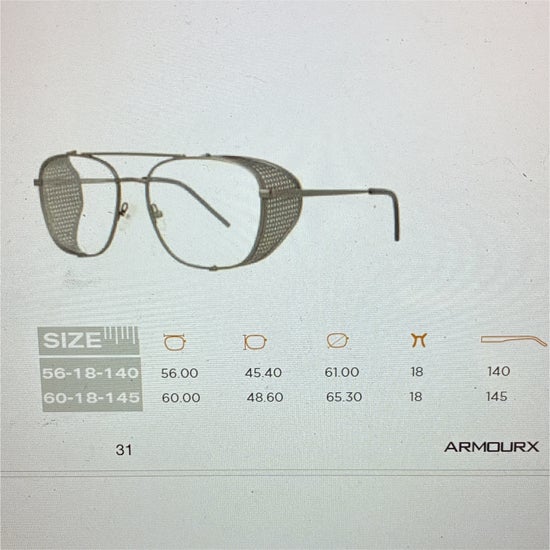 Safety Frame ARMOURX 7100 Non-Wrapped (Includes Single Vision Polycarbonate Lens)