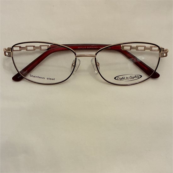 Women's Eight to Eighty Phyllis Burgundy (Includes Single Vision Polycarbonate Lens)