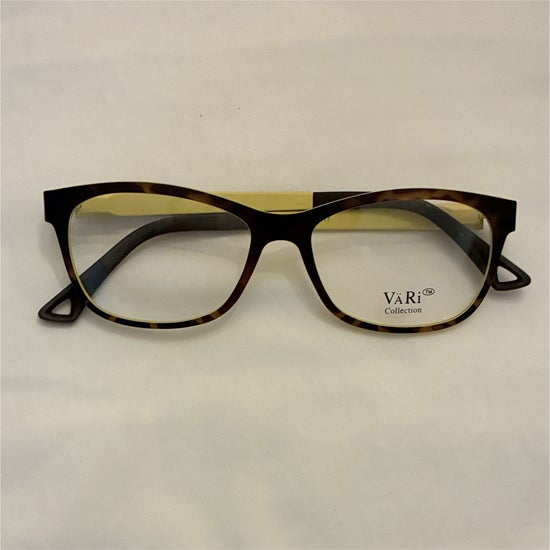Women's Vari Collection VR7 Tortoise/Yellow (Includes Single Vision Polycarbonate Lens)