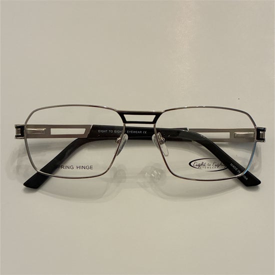 Men's Eight to Eighty Twain Silver/Black (Includes Single Vision Polycarbonate Lens)