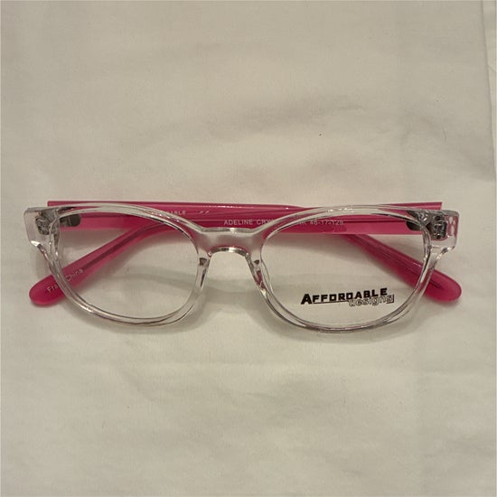 Kid's Girl Affordable Designs Adeline Crystal/Pink (Includes Single Vision Polycarbonate Lens)